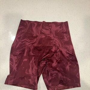 Gymshark Burgundy Swirl Power Athletic Shorts | Size Small | New Without Tags